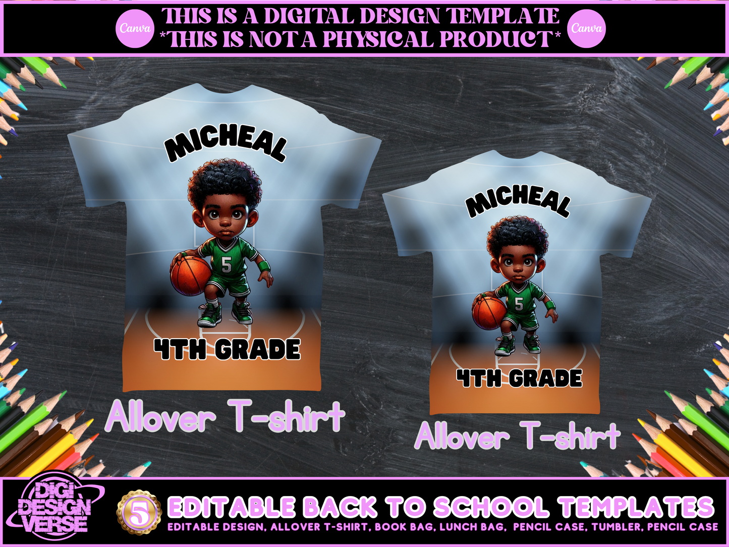 Back To School Basketball Editable Png Bundle