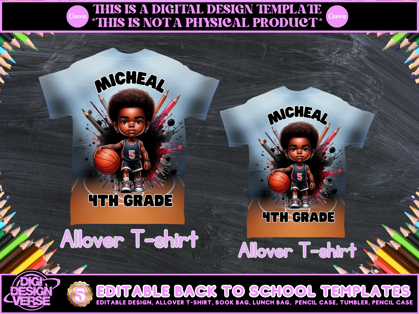 Back To School Basketball Editable Png Bundle