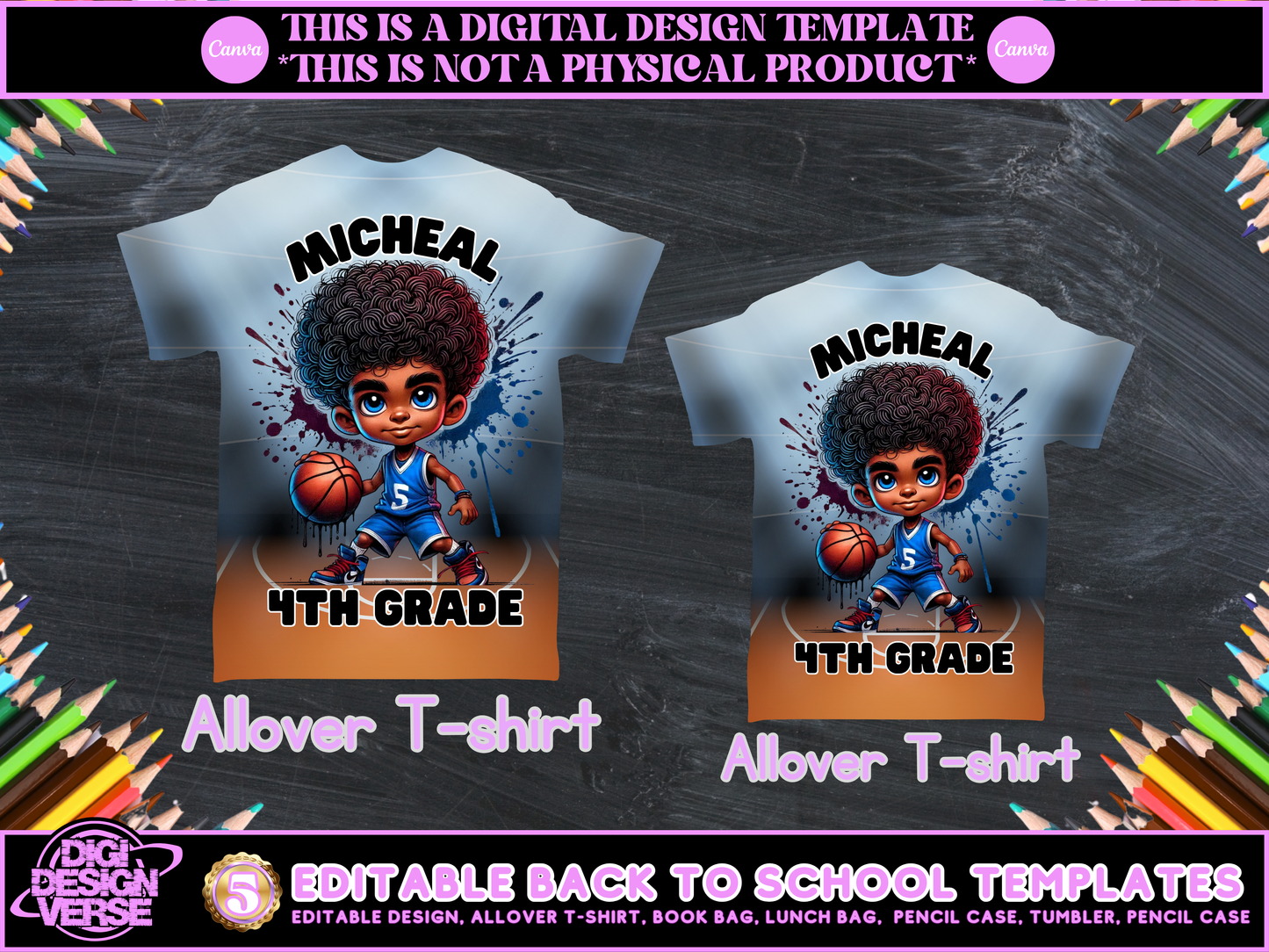 Back To School Basketball Editable Png Bundle