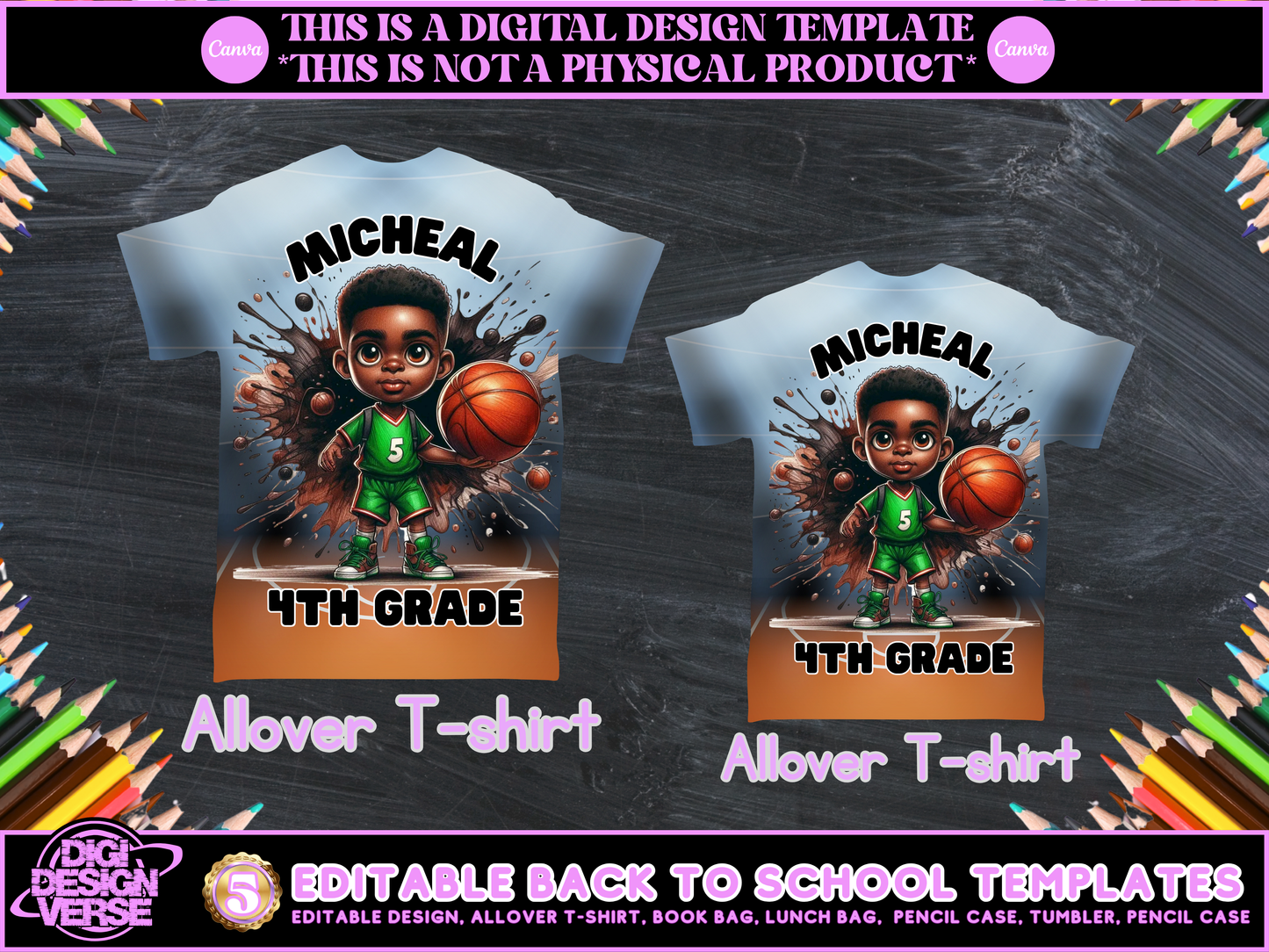 Back To School Basketball Editable Png Bundle