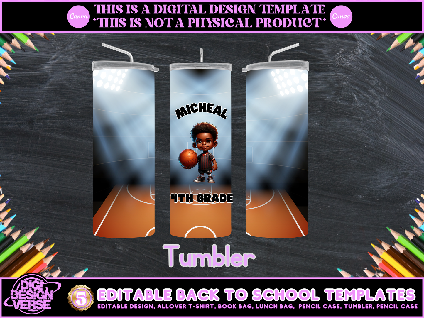 Back To School Basketball Editable Png Bundle