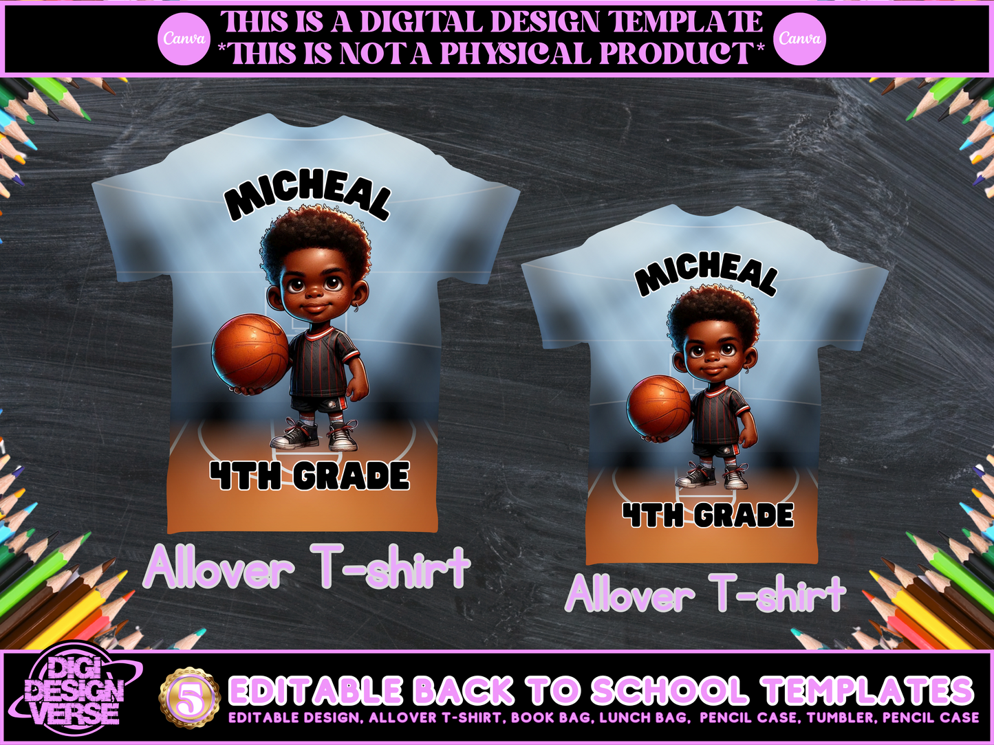 Back To School Basketball Editable Png Bundle