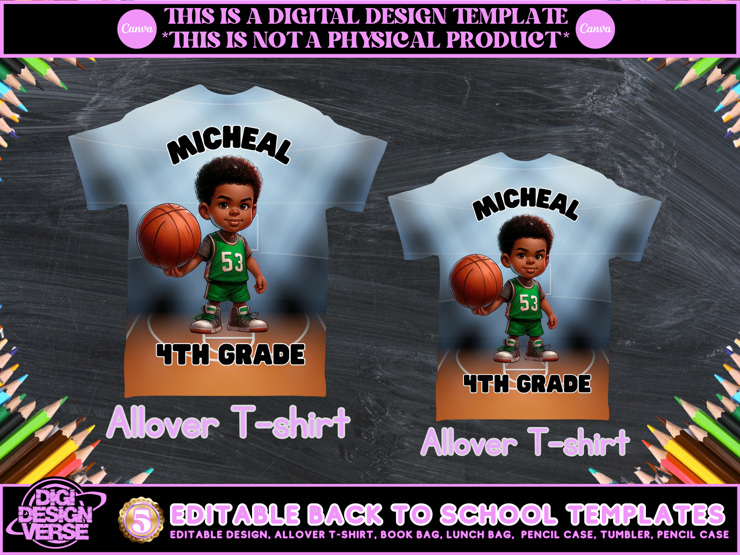 Back To School Basketball Editable Png Bundle