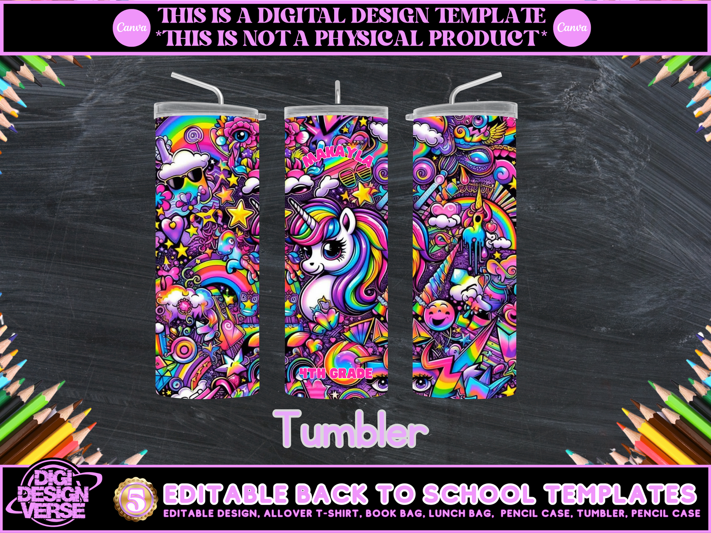 Back To School Pony Editable Png Bundle