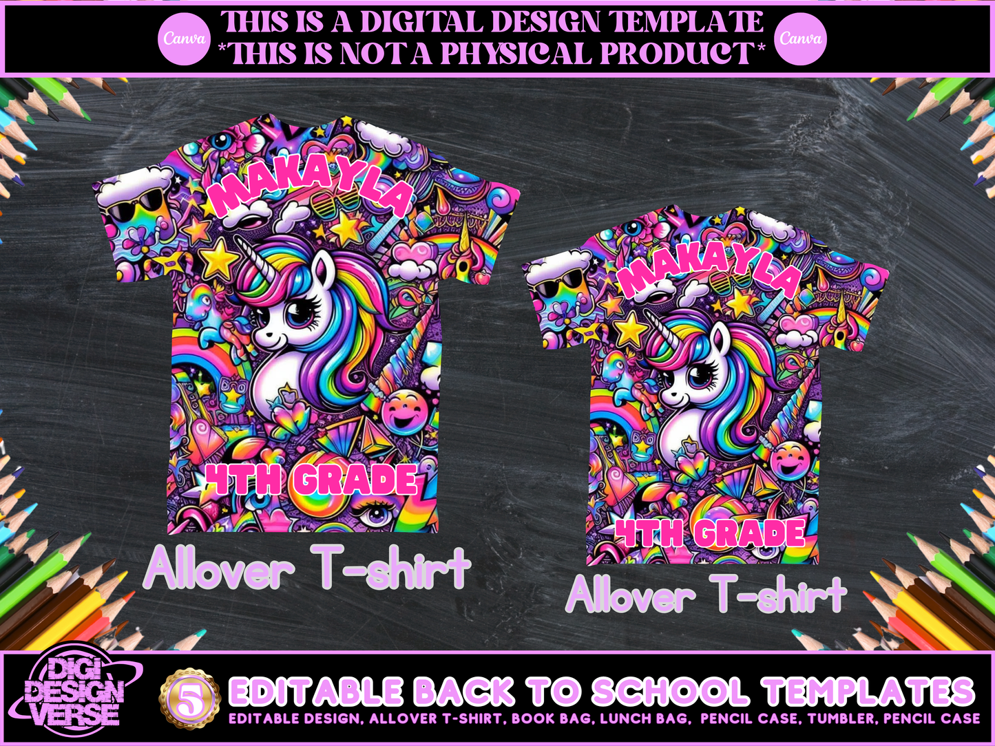 Back To School Pony Editable Png Bundle