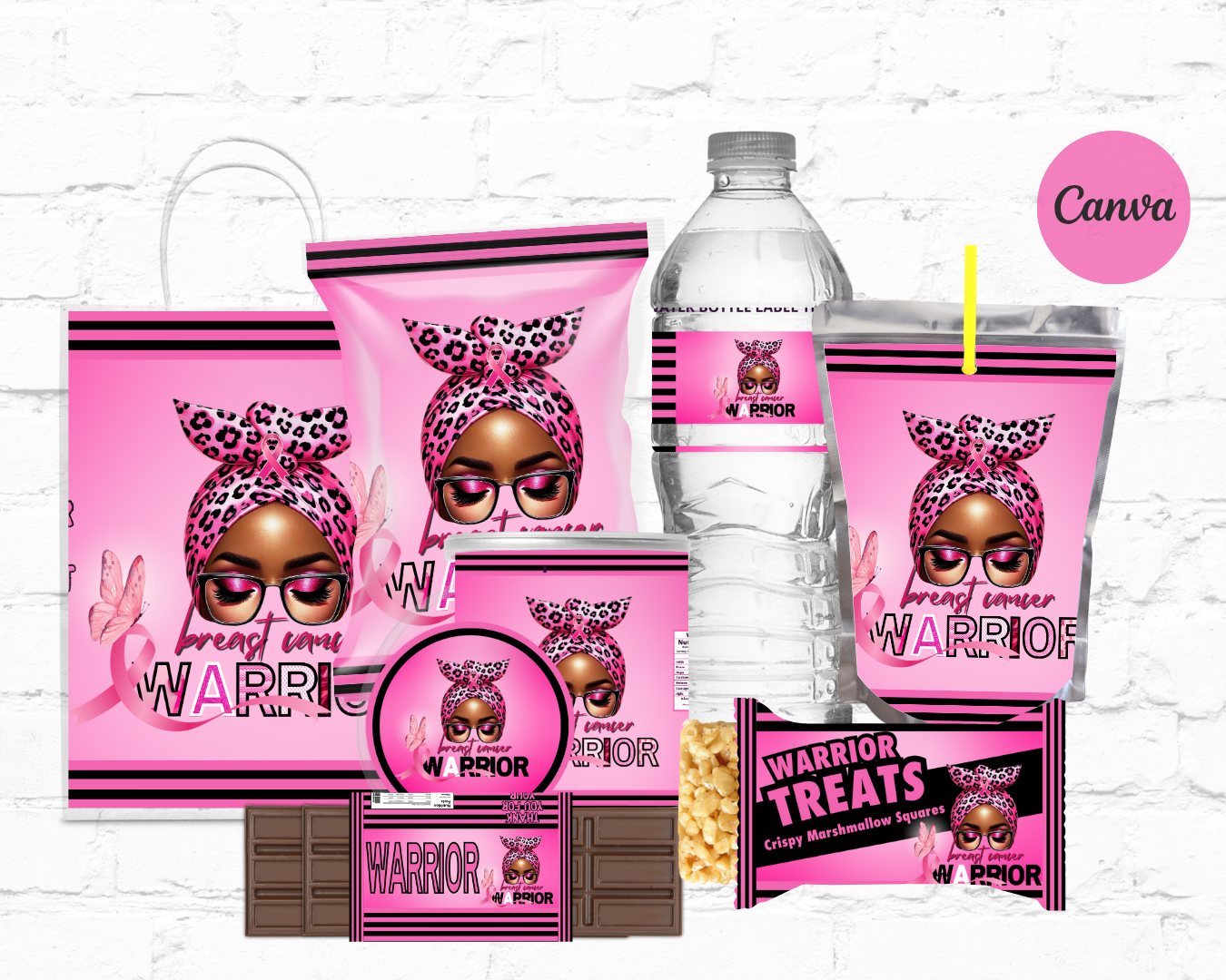 DDV I AM A BREAST CANCER WARRIOR PARTY FAVOR TEMPLATES w/PLR Rights