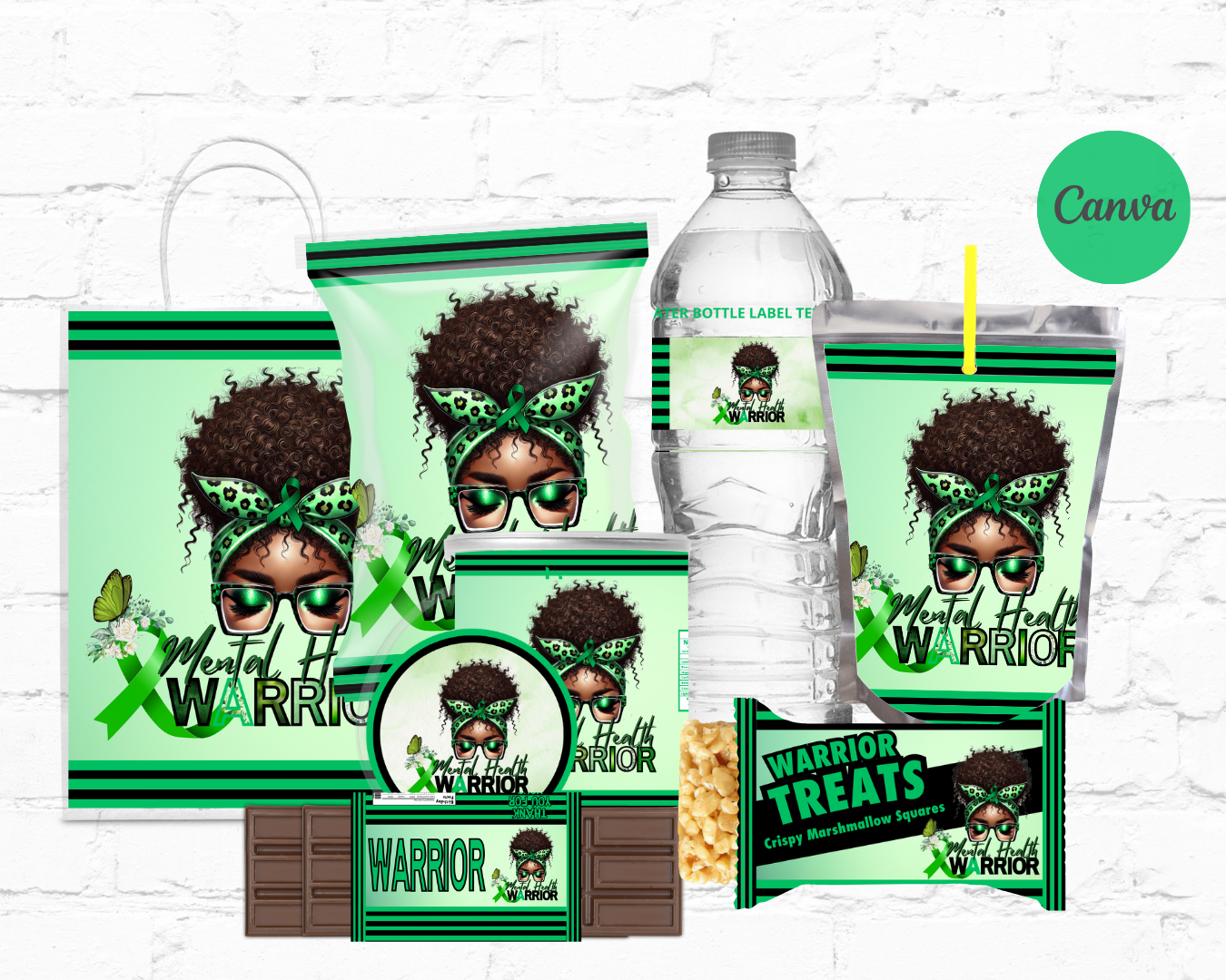 DDV I AM A MENTAL HEALTH WARRIOR PARTY FAVOR TEMPLATES W/PLR Rights