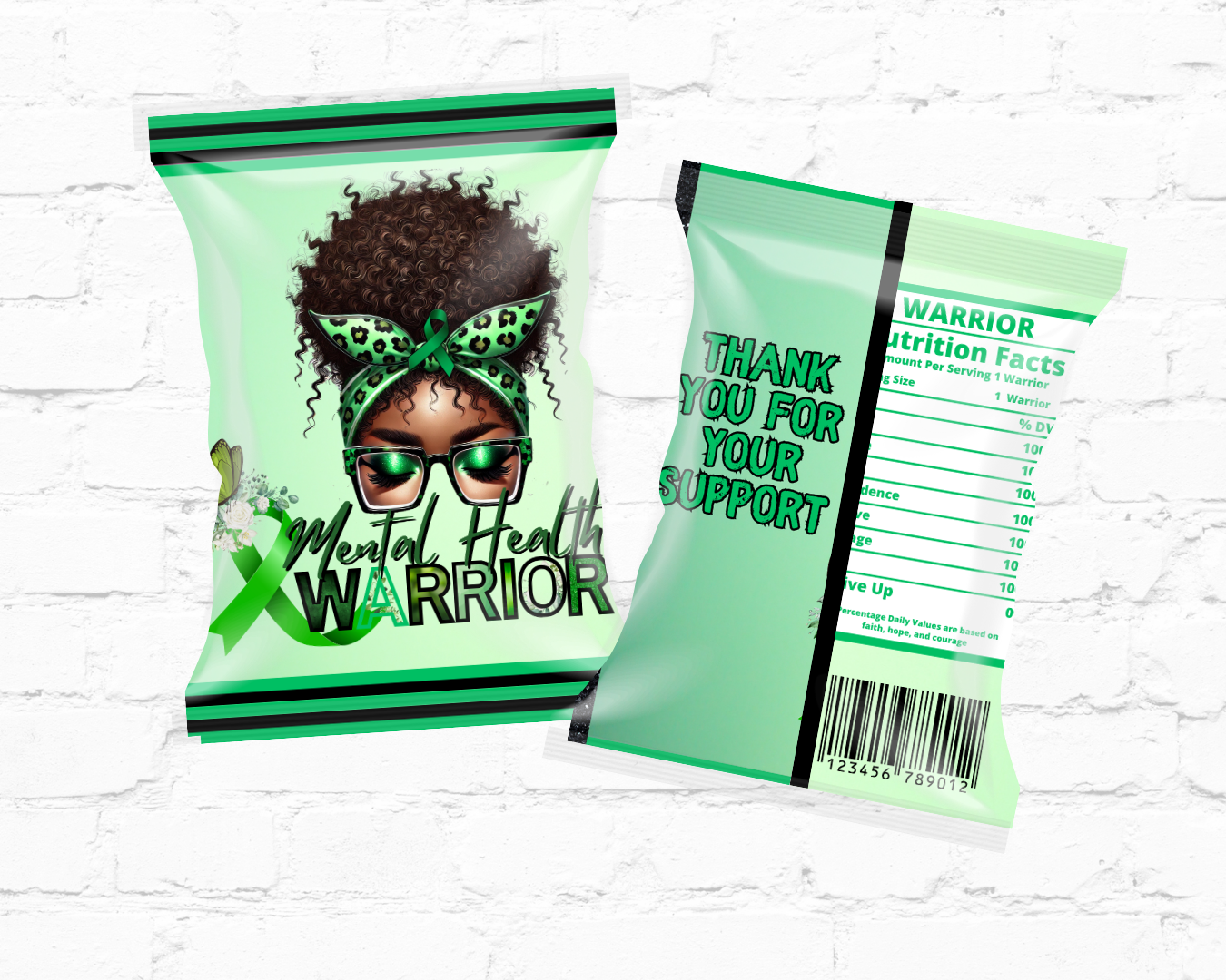Mental Health Awareness Chip Bag Template