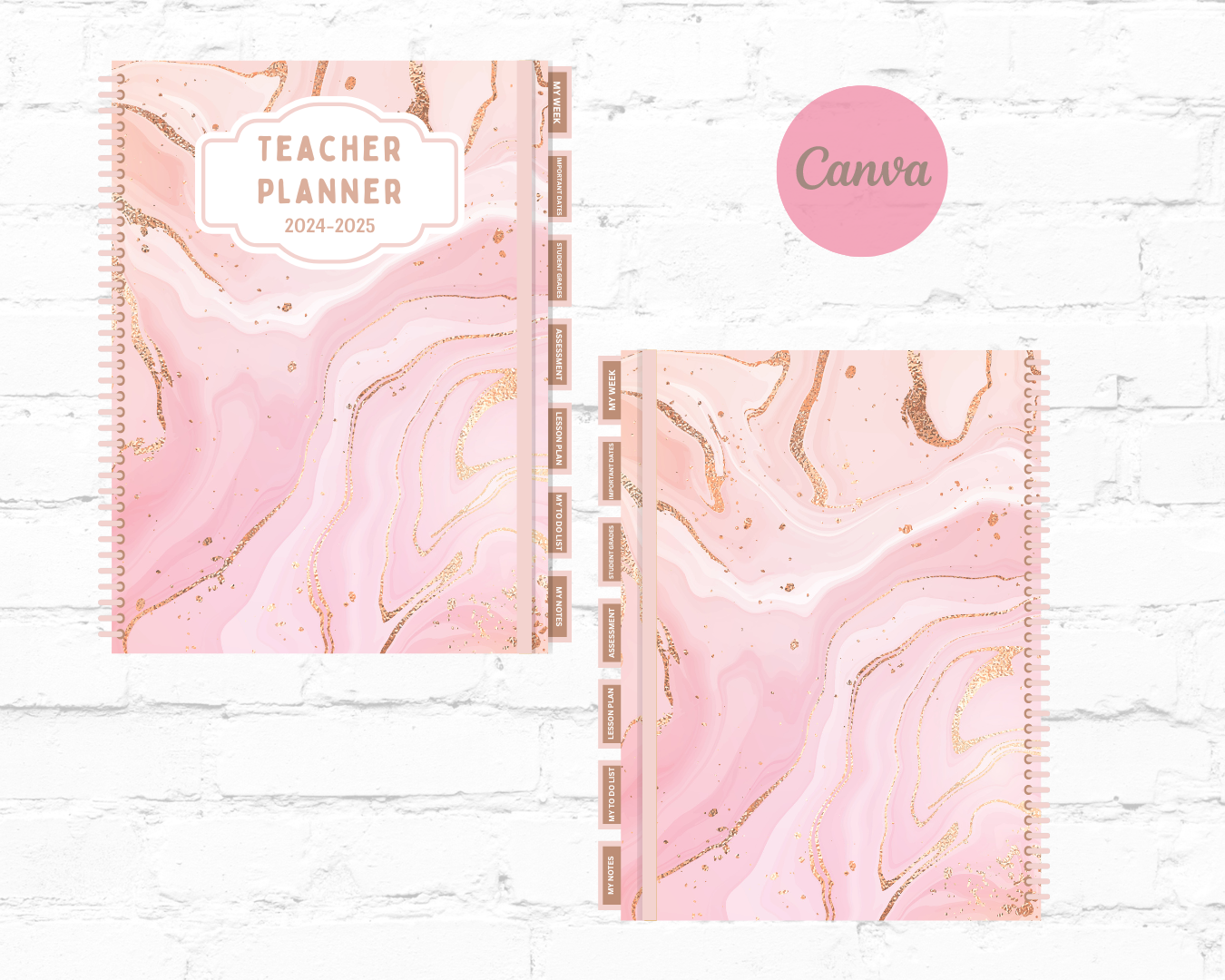 DDV Teacher Pink Marble Planner TPMP01 w/PLR Rights