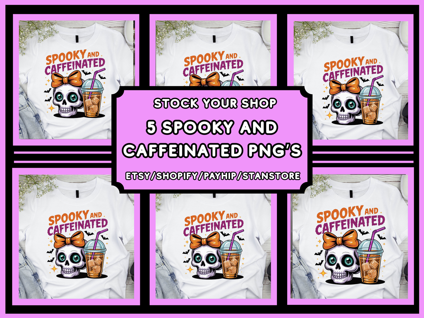 Spooky And Caffeinated Png Bundle