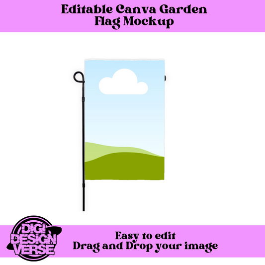 Editable Garden Flag Canva Template