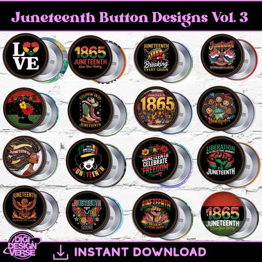 Juneteenth Button Designs Vol. 3