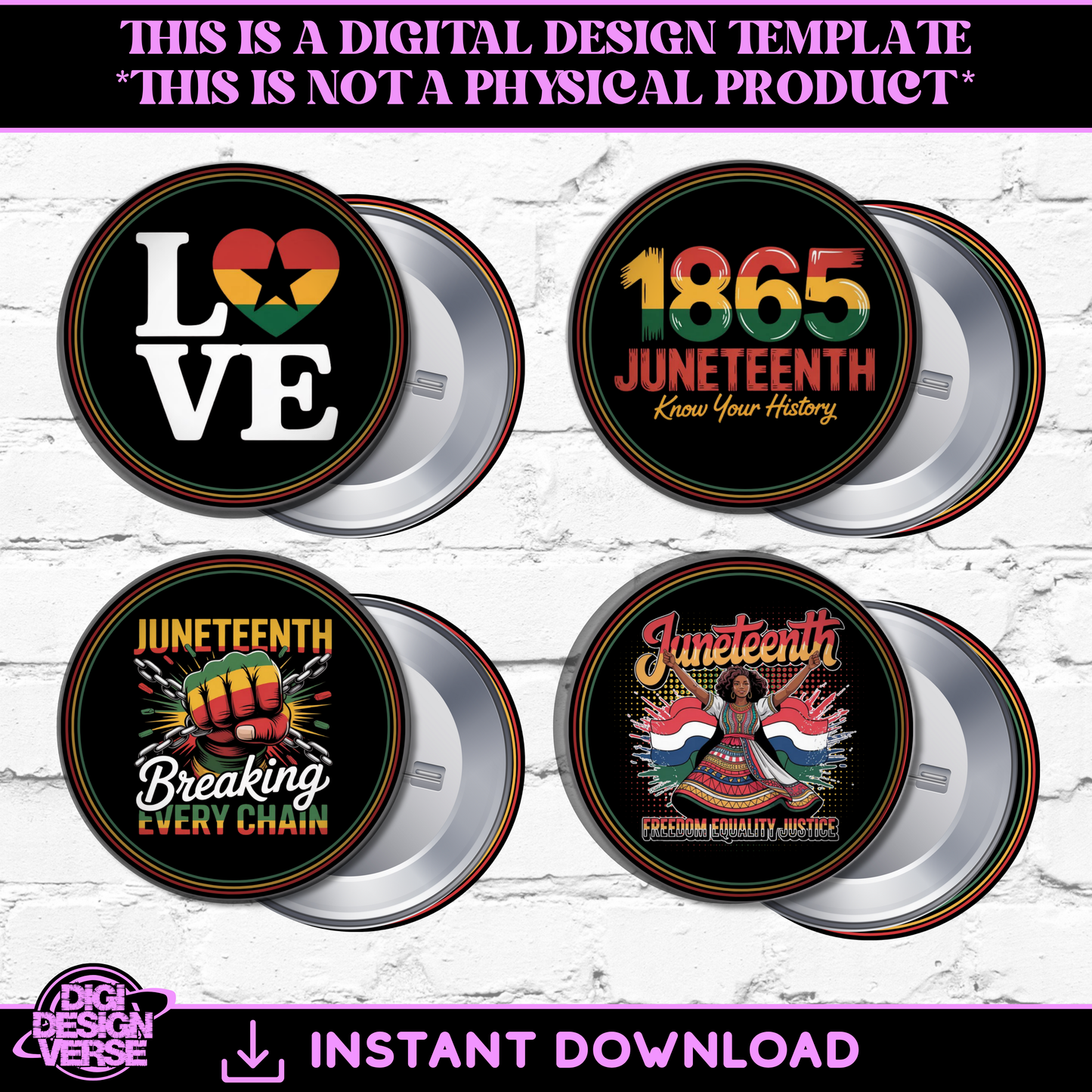Juneteenth Button Designs Vol. 3