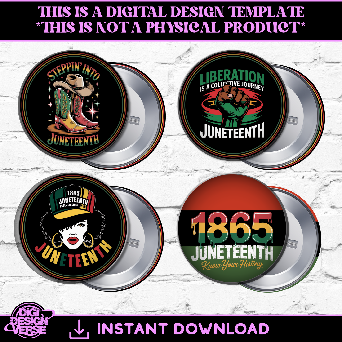 Juneteenth Button Designs Vol. 3