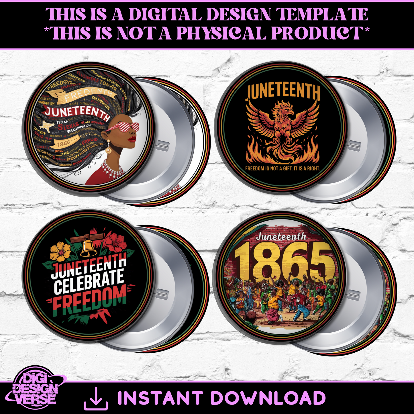 Juneteenth Button Designs Vol. 3